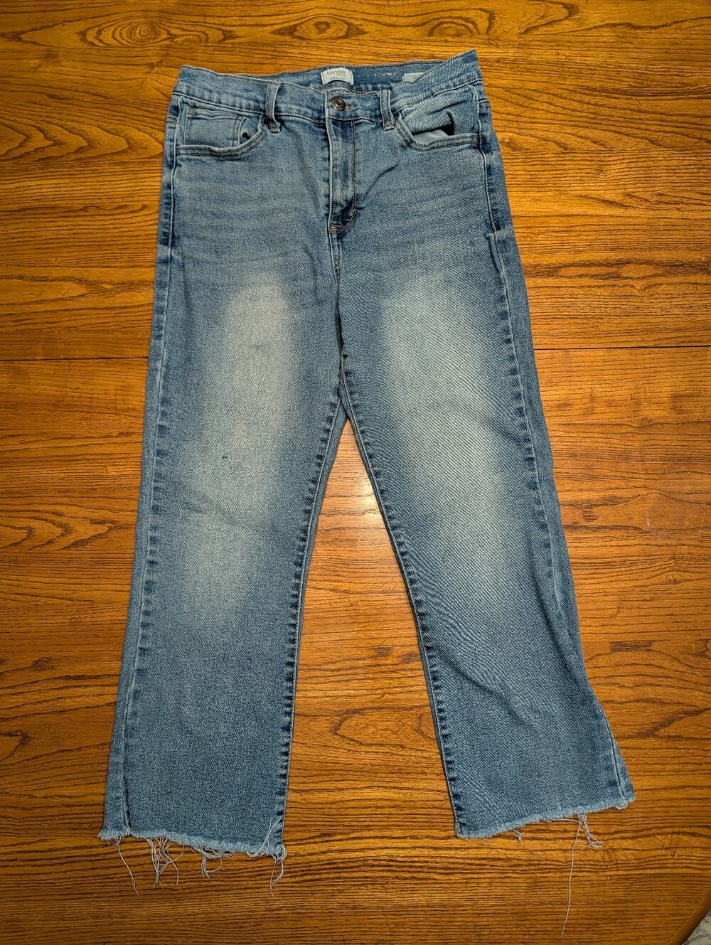 Kensie Jeans Vintage Luxe The Ella High Rise Straight Leg Crop Blue 10/30